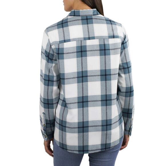 New Jachs Girlfriend Women's' Super Soft Flannel Side Pockets Button Front Shirt - Picture 3 of 7